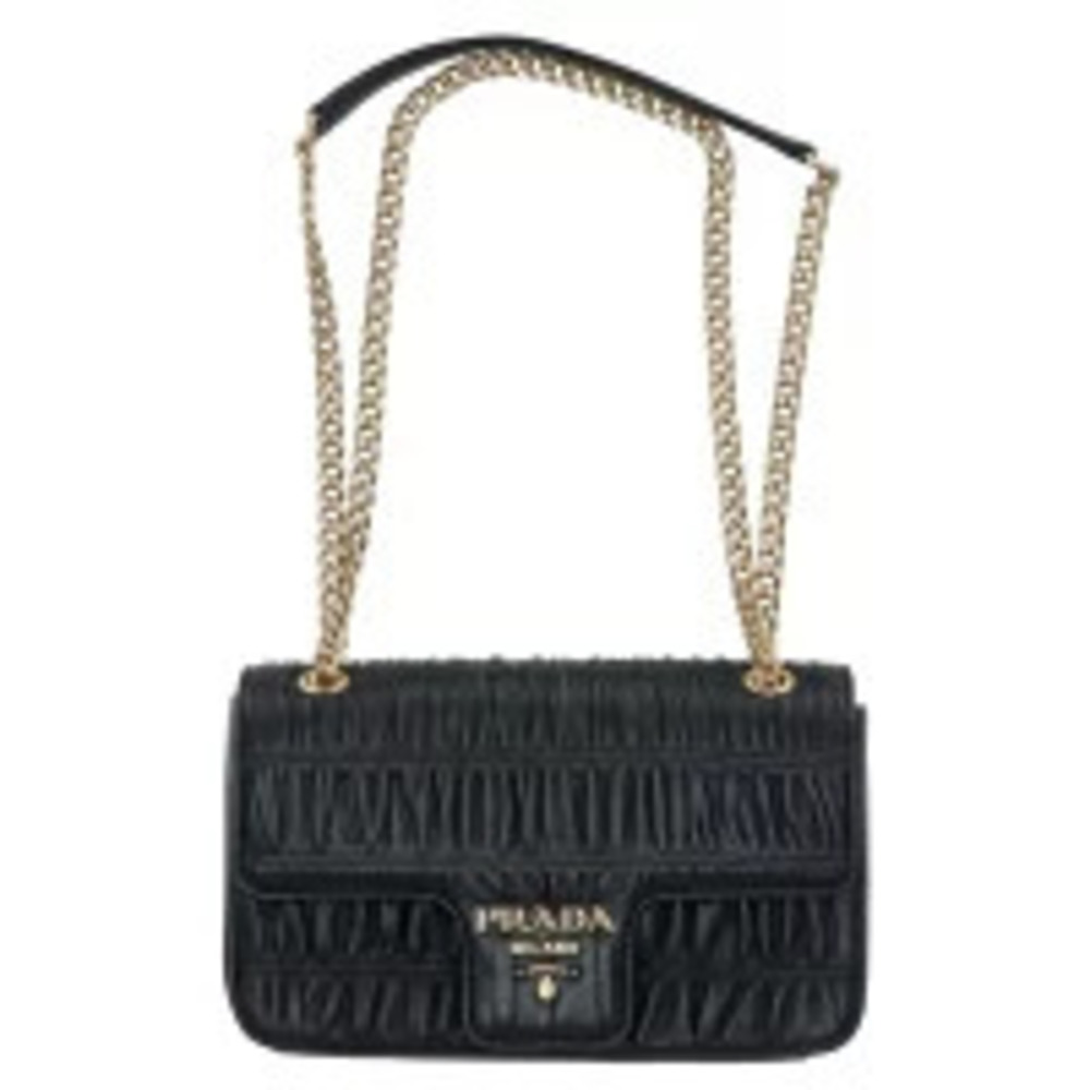 PRADA Chain Shoulder Bag Gathered AB